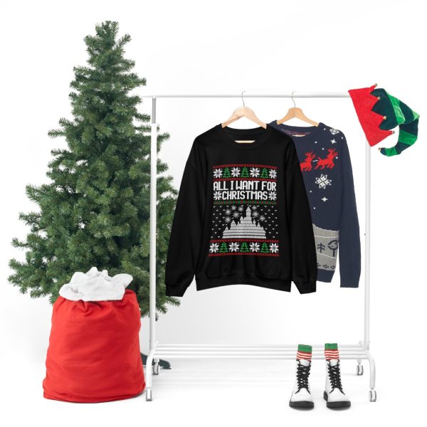 Disneyland Ugly Sweater All I Want for Christmas - Adult Crewneck Sweatshirt For Discount