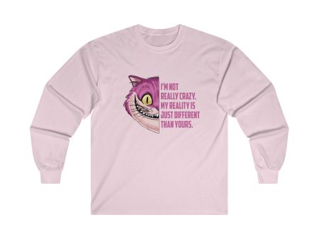 Cheshire Cat Quote Long Sleeve Shirt | Adult Unisex For Sale