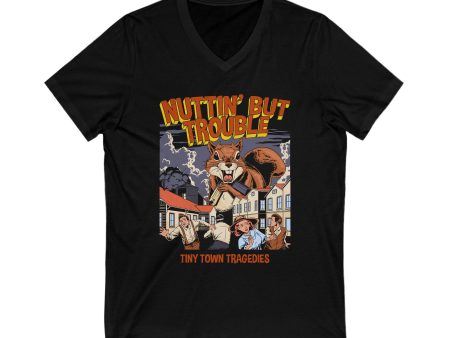 Nuttin But Trouble, Tiny Town Tragedies - Short Sleeve V-Neck Tee Discount