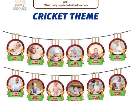 Cricket Theme 12 Months Photo Banner Online Sale