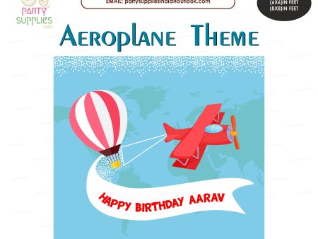 Aeroplane Theme Customized Square Backdrop Online