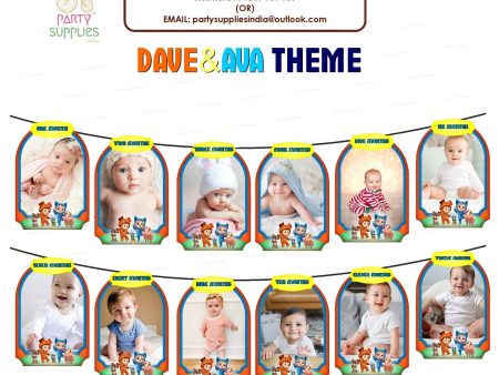 Dave and Ava Theme 12 Months Photo Banner Cheap