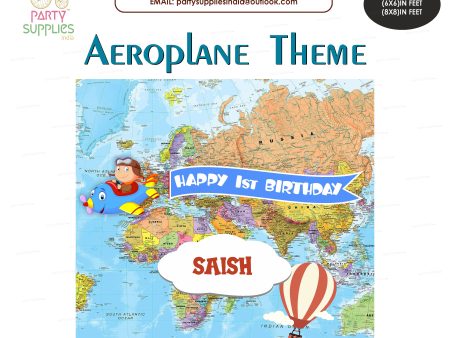 Aeroplane Theme Personalized Backdrop For Cheap